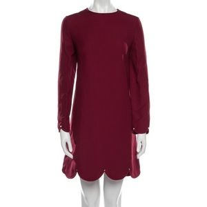 Valentino burgundy color mini dress.